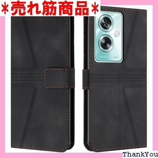 OPPO A79 5G ケース 手帳型 肌感レザー O xel 8 ケース 手帳型 全面保護 軽量 薄型 - 黒 259