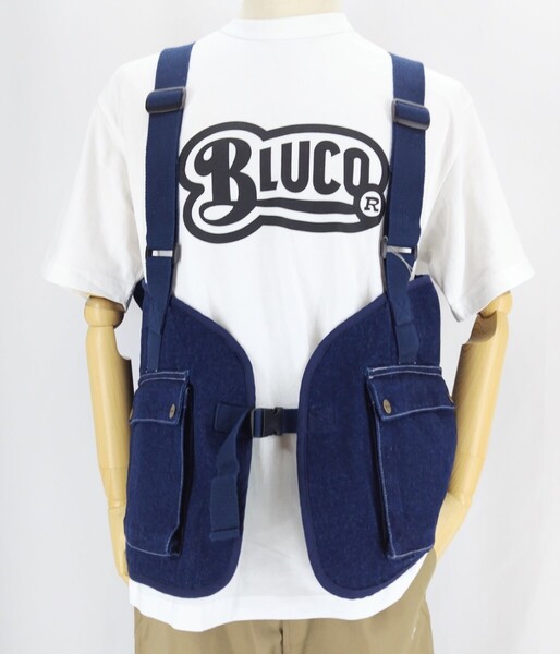 BLUCO WORK GARMENT/ブルコ 151-35-010/12OZ DENIMUTILITY VEST(D-INDIGO)サイズF(フリーサイズ).新品.税込価格.送料無料