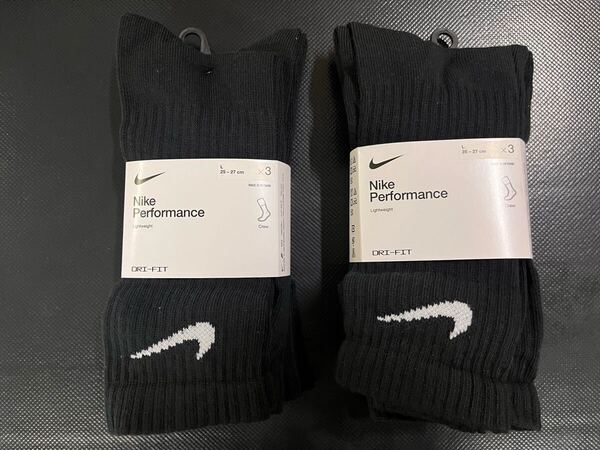【新品】NIKE ソックス ブラック 6足 SX4704-001 ナイキ 靴下 25〜27cm