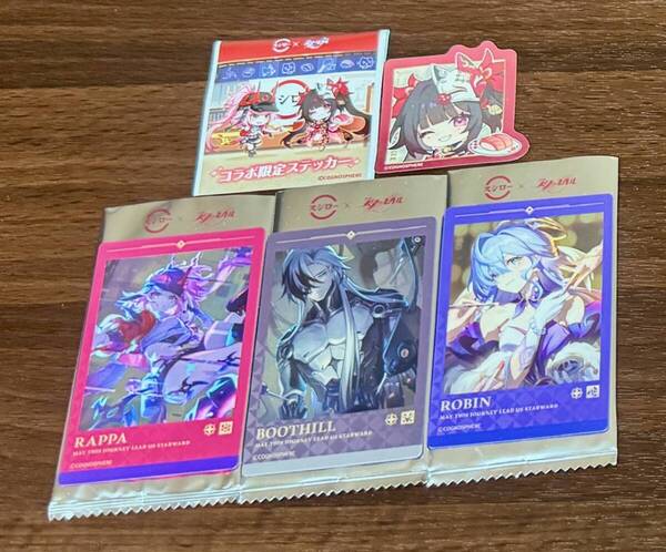【コード未使用】 崩壊スターレイル スシロー コラボ メタリックカード 3種 ロビン ブートヒル 乱破 ステッカー 花火 セット