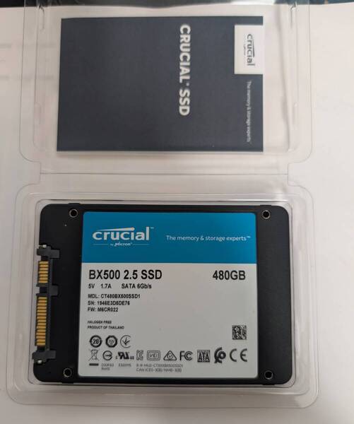 【412時間】Crucial 480GB CT480BX500SSD 2.5 SATA SSD【送料無料】