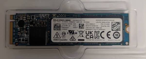 【2500時間】送料無料!★KIOXIA KXG6AZNV1T02 1024GB 1TB★NVMe PCIe3.0×4★M.2 Type 2280★正常動作確認済み