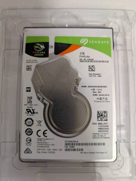 【5861時間】Seagate FireCuda 1TB 2.5 SATA HDD(SSHD) ST1000LX015-1U7172 送料無料