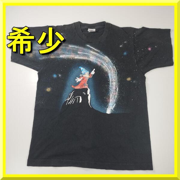 ファンタジア ミッキー tシャツ ビンテージTシャツ シングルステッチ 90s 魔法使い 古着 ディズニー USA製 Fantasia ye829