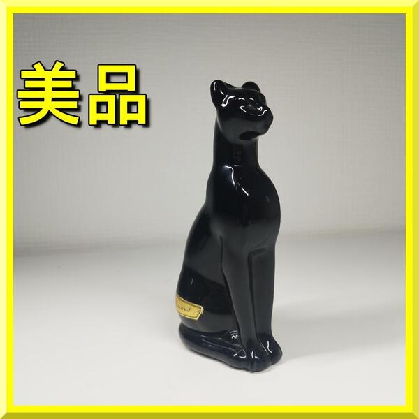 バカラ ブラッククリスタル 黒 猫 エジプト ガラス エジプシャンキャット Baccarat 16cm バステト フィギュア フィギュリン 美品 yf090