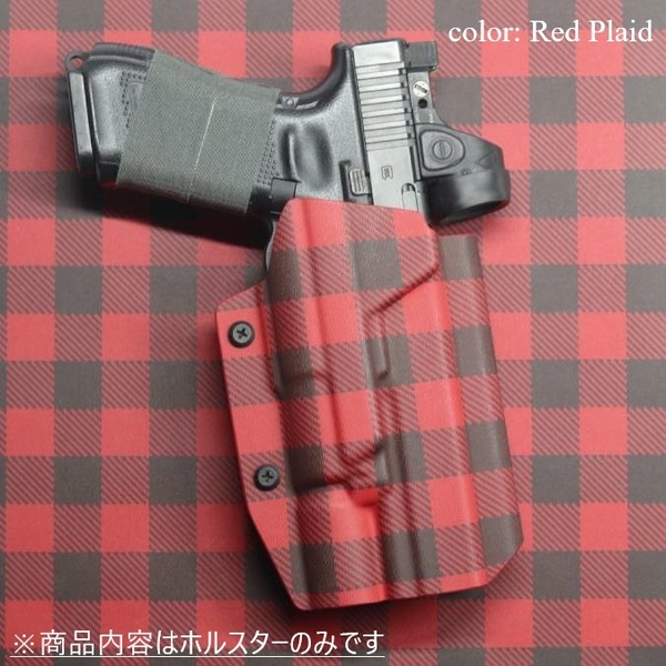 国内製造品 六七五 Glock 17 19 X300U ライト 専用 カイデックスホルスター 右用 Red Plaidカラー