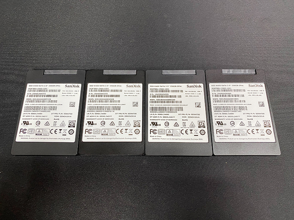 【4台セット】Sandisk SSD X400 256GB SD8TB8U-256G (使用時間:4659/5648/10751/23191)