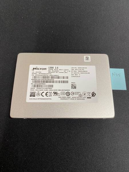 使用時間 5時間 Micron MTFDDAK256TDL SATA SSD 256GB 2.5インチ No.5