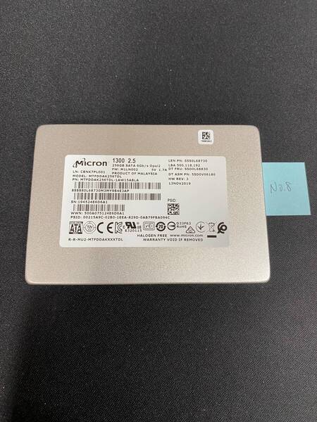 使用時間 6時間 Micron MTFDDAK256TDL SATA SSD 256GB 2.5インチ No.8