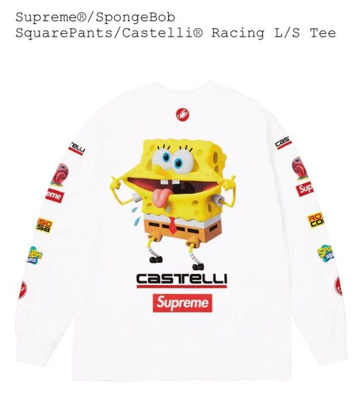 Supreme Sponge Bob Castelli Cycling L/S Tee シュプリーム スポンジボブ カステリ ロング Tシャツ 新品未使用 Mサイズ 白 ホワイト