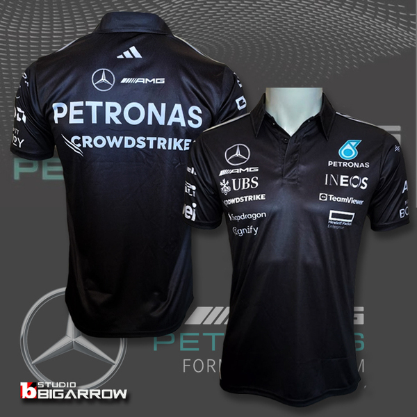 【Mサイズ】メルセデス AMG ペトロナス F1チーム 2025レプリカピットシャツ ラッセル アントネッリ アパレル