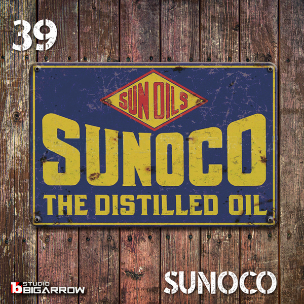 39 ブリキ看板 20×30㎝ SUNOCO スノコ ガレージ メタルサイン アメリカンインテリア USフェンス 世田谷ベース