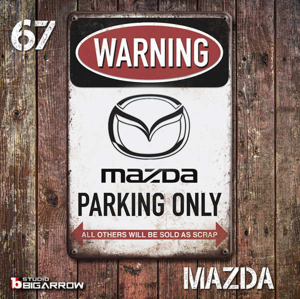 67 ブリキ看板 20×30㎝ MAZDA マツダ ガレージ メタルプレート アメリカンインテリア USフェンス 世田谷ベース
