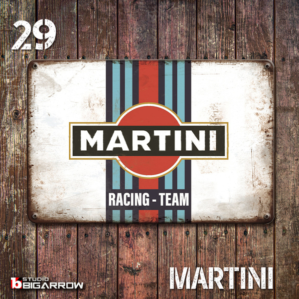 29 ブリキ看板 20×30㎝ MARTINI マルティニ ガレージ メタルプレート アメリカンインテリア USフェンス 世田谷ベース
