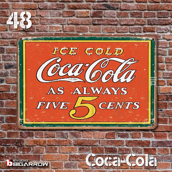 48 ブリキ看板 20×30㎝ Coca-Cola コカ・コーラ ガレージ メタルプレート アメリカンインテリア USフェンス 世田谷ベース