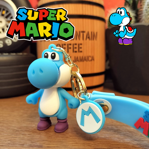 スーパーマリオ ブルー ヨッシー キーホルダー キーチェーン ストラップ MARIO 世田谷ベース アメリカン雑貨