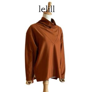 【lelill】 レリル ジャージ素材 オフハイネックトップス