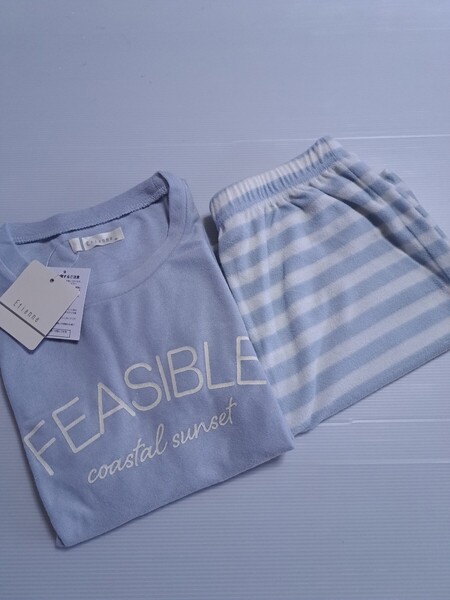 新品未使用 レディース Etienne M パイル半袖Tシャツパジャマ ショートパンツ ルームウェア 即決送料無料 婦人 PBるら