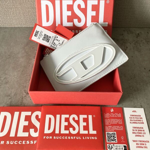 Dロゴ DIESEL ディーゼルレディース カードケース 1DR Card Holder ブルー ミニ財布 コンパクトウォレット 付属品付 フラグメントケース