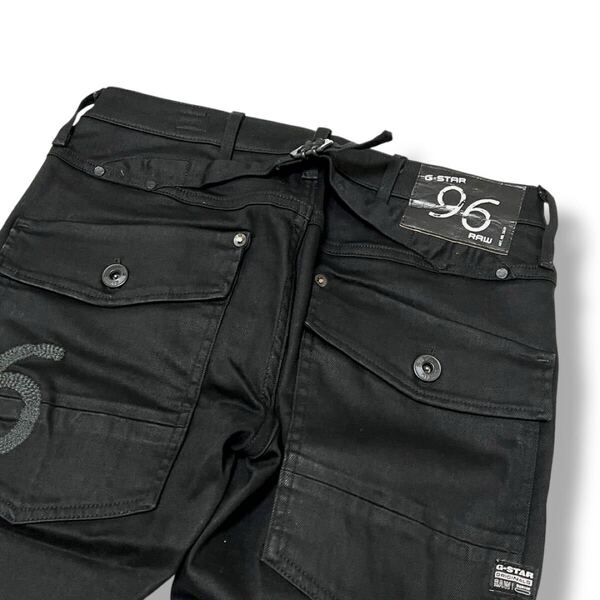 ジースターロゥ 5620 HERITAGE EMBRO TAPERED ストレッチ バイカー デニム パンツ W24
