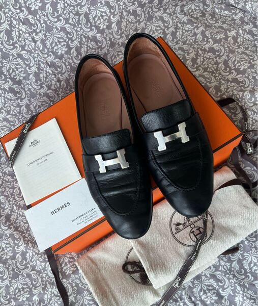 HERMES エルメス モカシン パリ ローファー パンプス 36.5 23.5cm