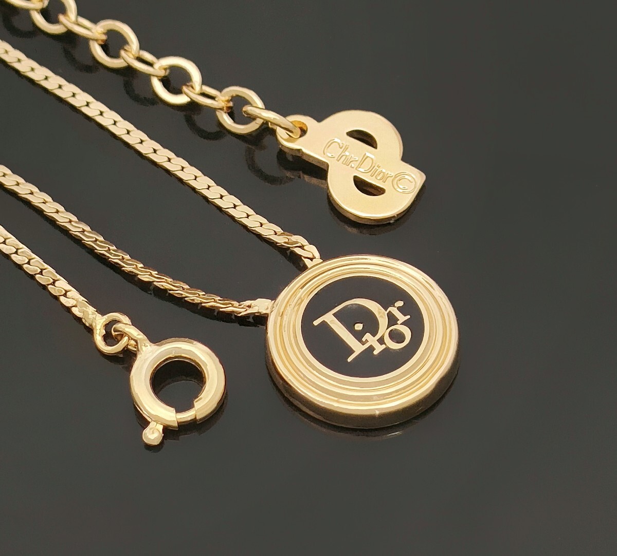 vintage Dior クリスチャンディオール メダル ロゴ ネックレス