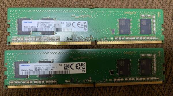 【動作品】SAMSUNG デスクトップPC用メモリ 16GB(8GBx2) 1Rx16 PC4-3200AA-UCO-11