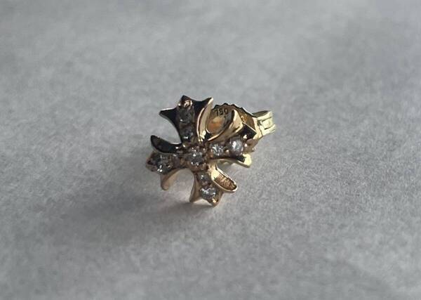 22k 9Pダイヤ クロス プラススタッドピアス 22金 パヴェダイヤ (クロムハーツやレナードカムフォートではございません