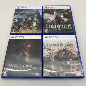 05w11580★1円~【PS5ソフト】4本 モンハンワイルズ/ファイナルファンタジーXVI/Wo Long: Fallen Dynasty/SCARLET NEXUS 中古品