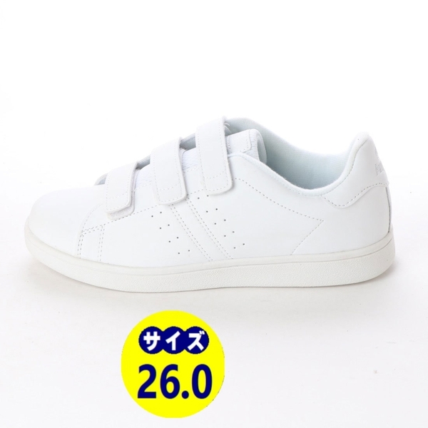 ベルクロ スニーカー コートシューズ 新品『18559-WHT-260』26.0cm マジックテープ メンズスニーカー