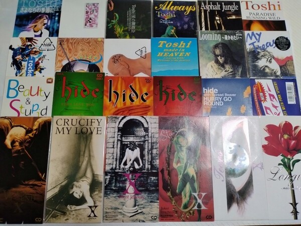 X JAPAN hide TOSHI 8cm シングル CD 24枚 セット まとめ X ROSE&BLOOD TOUR LIVE 写真集付き
