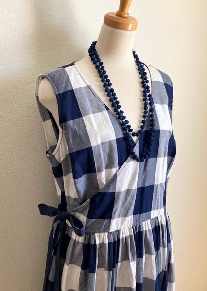 送料無料!トミーヒルフィガー TOMMY HILFIGER ブロックチェックカシュクール風ワンピ/トラッド/スポーツ/アメカジ/カルバンクライン/IENA