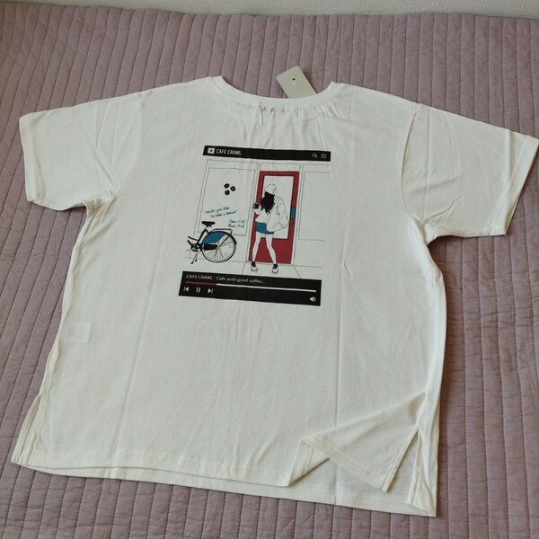 1点のみ 未使用 スマイルランド smile land カワイイ 前後プリント 半袖 Tシャツ 大きい 3L 洗濯機洗 肌触り良い 綿100 匿名 送料無料
