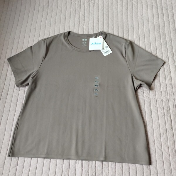 未使用 ユニクロ UNIQLO ウルトラストレッチエアリズムT 半袖 Tシャツ 大きい xxl レディース エアリズム ブラウン 匿名 送料無料