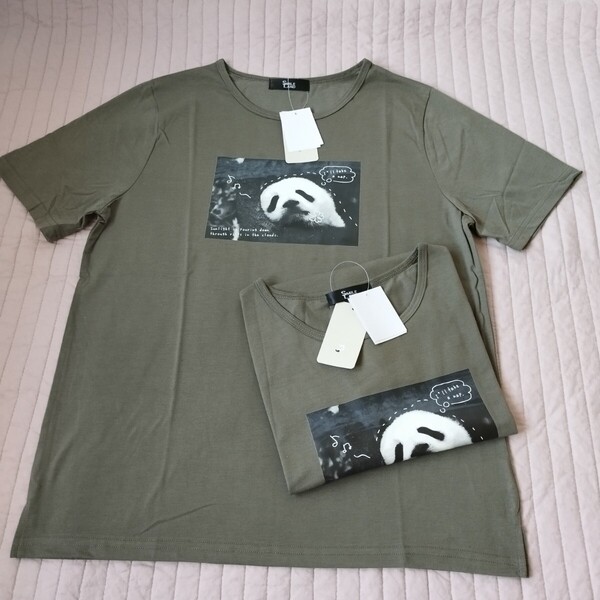 まとめ 2枚 セット 未使用 スマイルランド 半袖 Tシャツ 大きい LL 洗濯機洗 可愛い パンダ カーキ 吸汗速乾 /他サイズ有り 匿名 送料無料
