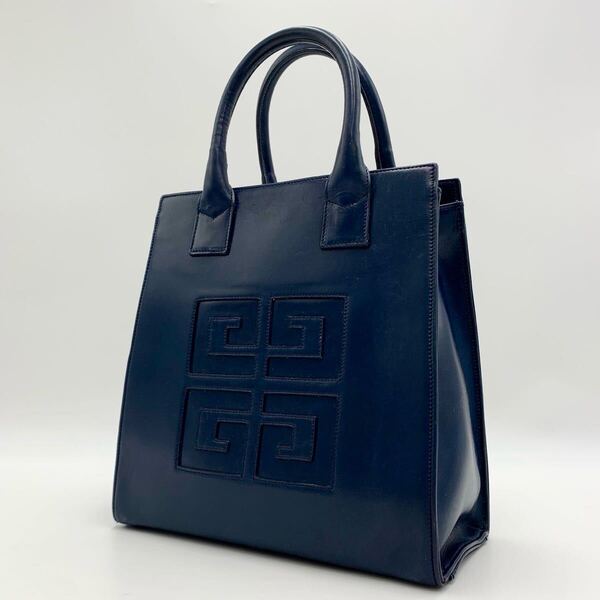GIVENCHY ジバンシー ハンドバッグ 4Gロゴ レザー ネイビー系