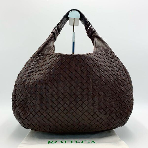 【美品】BOTTEGA VENETA ボッテガ ヴェネタ カンパーナ トートバッグ イントレチャート ダークブラウン