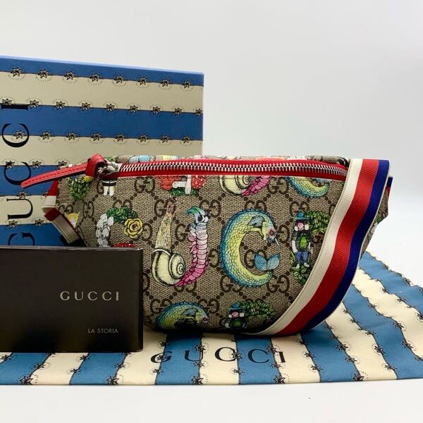【付属品完備 ほぼ未使用】GUCCI グッチ ボディバッグ 斜め掛けバック GGスプリーム ヒグチユウコ