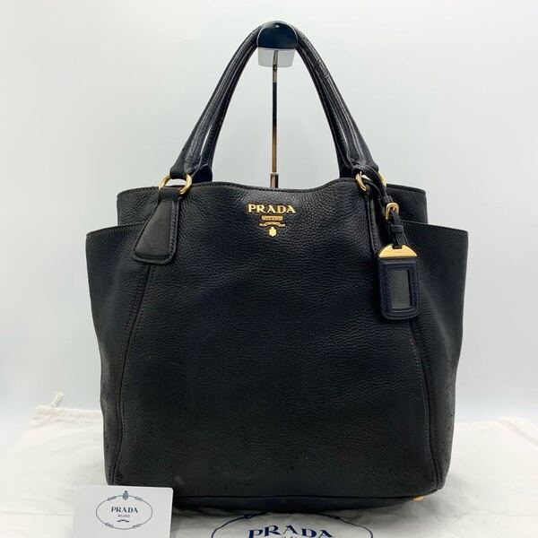 PRADA プラダ ヴィッテロフェニックス レザー トートバッグ ブラック 黒