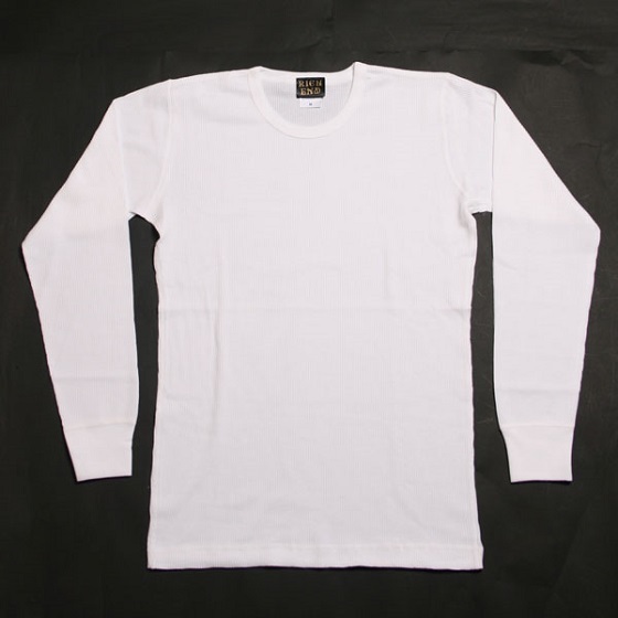 RICHEND/リッチエンド サーマル ワッフルロングTシャツ【ホワイト】(サイズ:M)アメージング 服 白 ロンT インナー タイト フィット