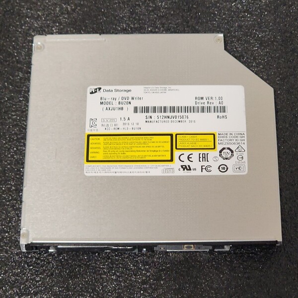 【送料無料】Hitachi-LG BU20N BD-RE スリム型ブルーレイディスクドライブ 内蔵型Blu-ray 2015年製 PCパーツ