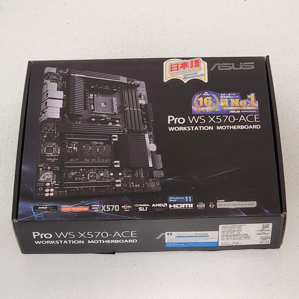 ASUS Pro WS X570-ACE IOパネル付属 Socket AM4 ATXマザーボード RYZEN5000シリーズ対応 最新Bios 動作確認済 PCパーツ