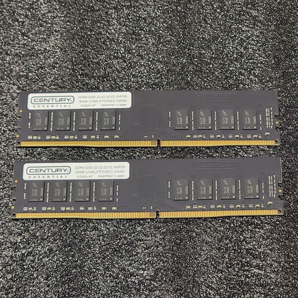 CENTURY MICRO DDR4-3200MHz 32GB (16GB×2枚キット) 動作確認済み デスクトップ用 PCメモリ