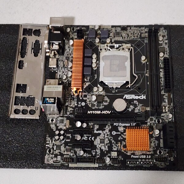 ASRock H110M-HDV IOパネル付属 LGA1151 MicroATXマザーボード 第6・7世代CPU対応 最新Bios 動作確認済 PCパーツ