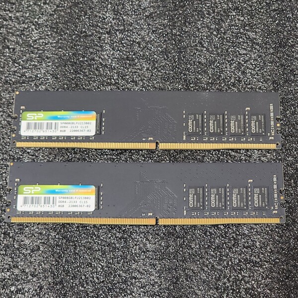 SiliconPower DDR4-2133MHz 16GB (8GB×2枚キット) SP008GBLFU213B02 動作確認済み デスクトップ用 PCメモリ