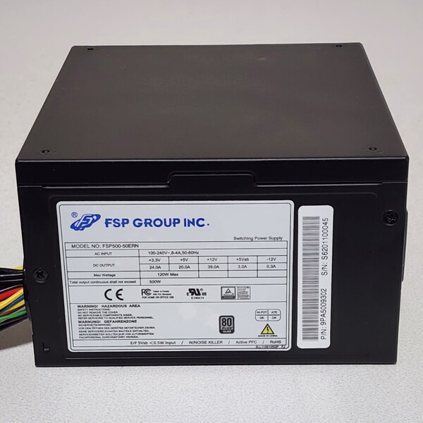 FSP GROUP FSP500-50ERN 500W 80PLUS SILVER認証 ATX電源ユニット 動作確認済み PCパーツ