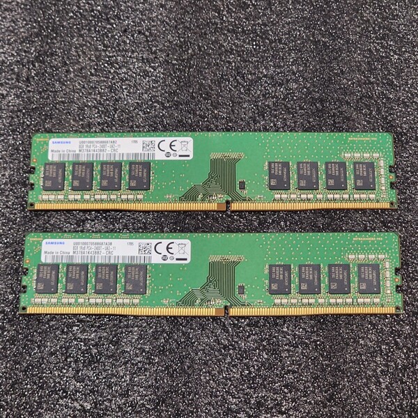 SAMSUNG DDR4-2400MHz 16GB (8GB×2枚キット) M378A1K43BB2-CRC 動作確認済み デスクトップ用 PCメモリ