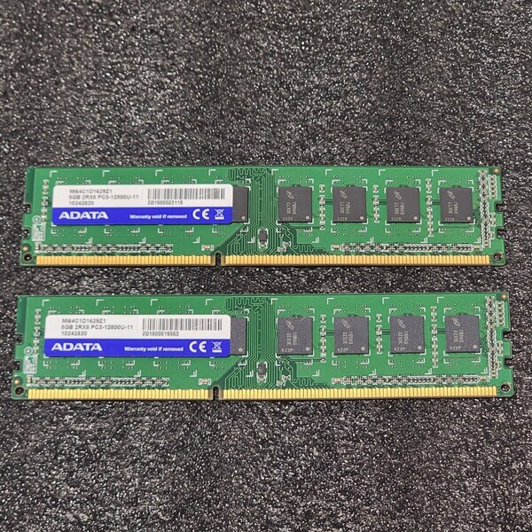 ADATA DDR3L-1600MHz 16GB (8GB×2枚キット) MI64C1D1629Z1 動作確認済み デスクトップ用 PCメモリ