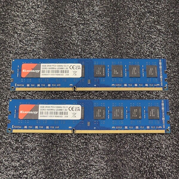 SK HYNIX/Kuesuny DDR3-1600MHz 16GB (8GB×2枚キット) 動作確認済み デスクトップ用 PCメモリ
