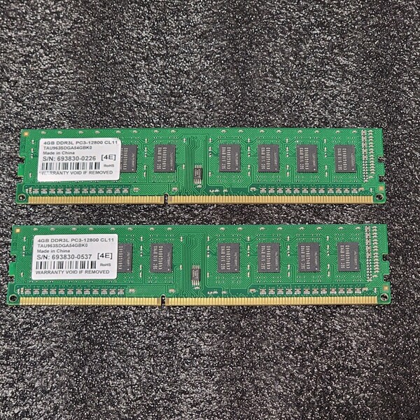 Transcend DDR3L-1600MHz 8GB (4GB×2枚キット) 動作確認済み デスクトップ用 PCメモリ
